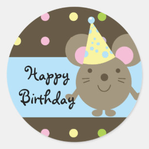 Souris de fête personnalisable Joyeux Autocollant