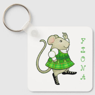 SOURIS DE JIG IRLANDAIS Porte-clés métallique carr