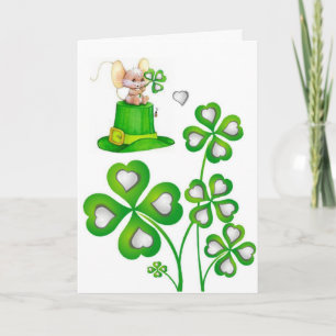 Souris de la carte de voeux de la Saint Patrick
