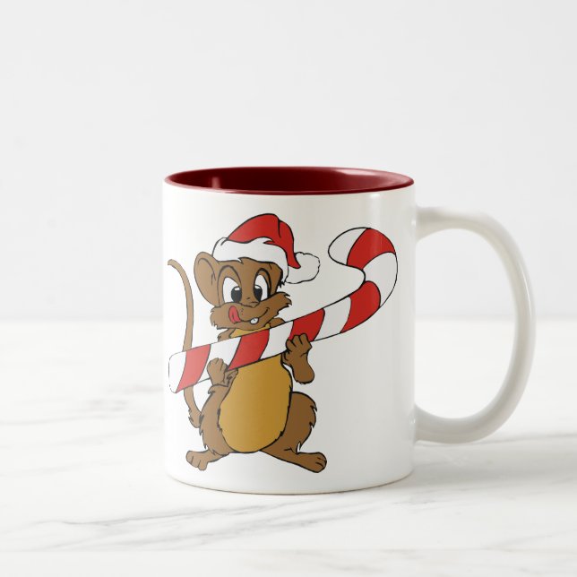 Souris De Noël Avec Une Mug De Sucre de canne (Droit)