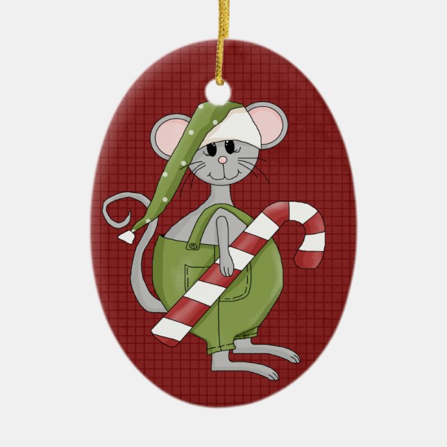 Souris de Noël Céramique Ornement de Noël (Devant)