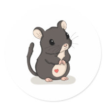 Souris debout mignonne avec autocollant d'animal K