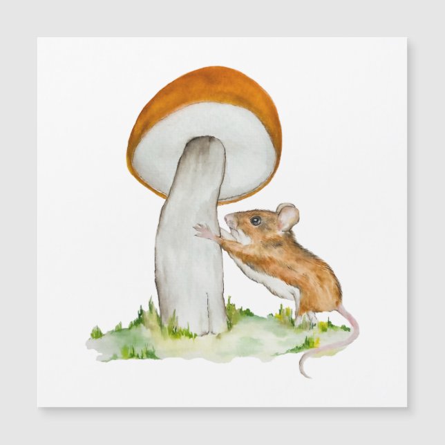 Souris drôle avec champignon sauvage (Devant)