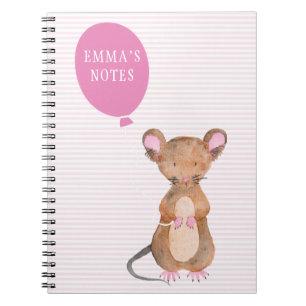 Souris en bois mignonne Carnet personnalisé