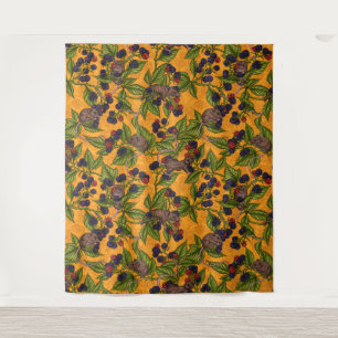 Souris et mûres sur Tapisserie orange