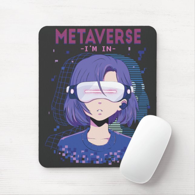 Souris Fille d'anime lunettes de réalité virtuelle Tapis  (Avec souris)