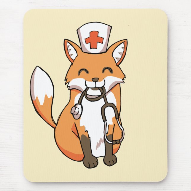 Souris Fox de médecin ou d'infirmière dessinant le tapis (Devant)
