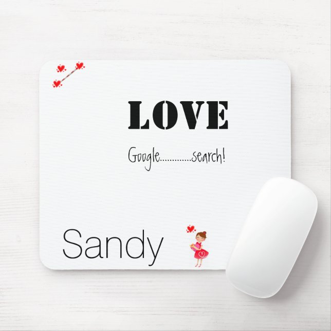 Souris Google Recherche Love Hearts Pad Souris! Tapis de  (Avec souris)