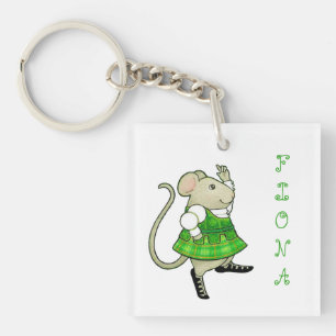 SOURIS JIG IRLANDAIS Porte-clés carré en acrylique