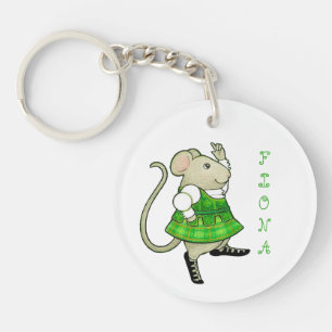 SOURIS JIG IRLANDAIS Porte-clés rond en acrylique 