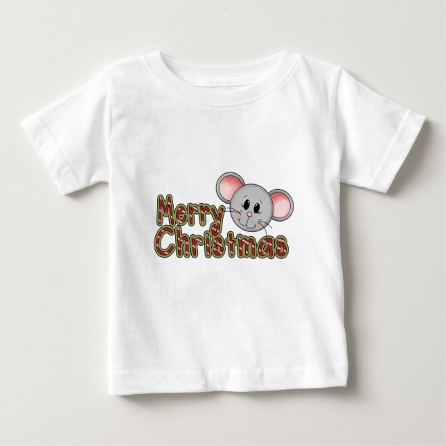 Souris Joyeux T-shirts de Noël et cadeaux (Devant)