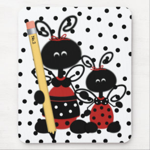 Souris La coccinelle du professeur avec le tapis de