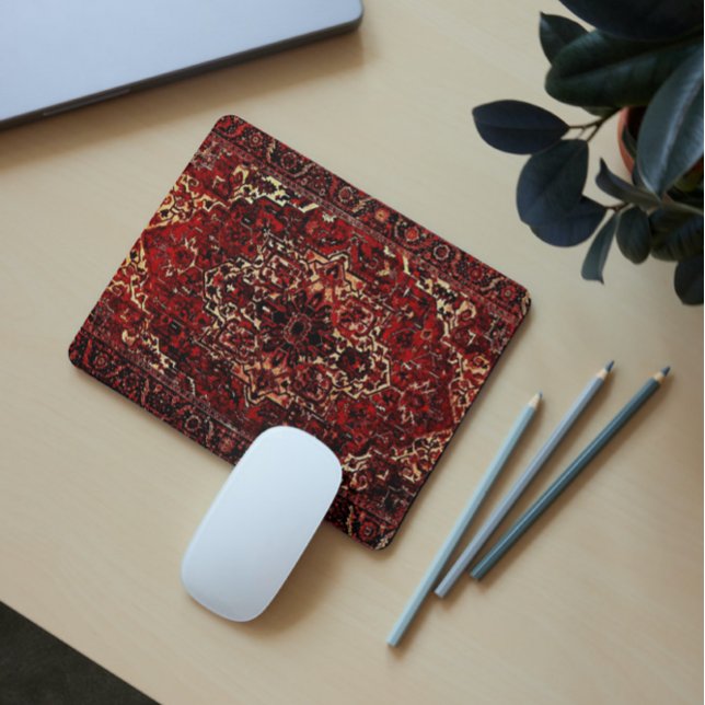 Souris Modèle de tapis oriental en rouge foncé (Créateur téléchargé)