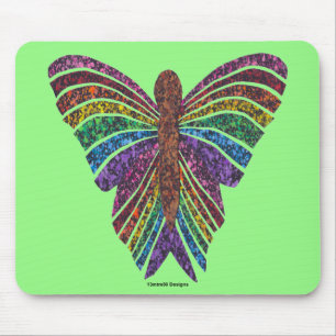 Souris Papillon Arc-en-ciel (vert clair) - Tapis de souri