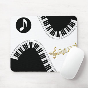 Souris Piano Black White Music Notes Pad Souris! Tapis de