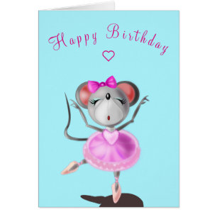 Souris pour danseuse de ballet de la carte d'anniv