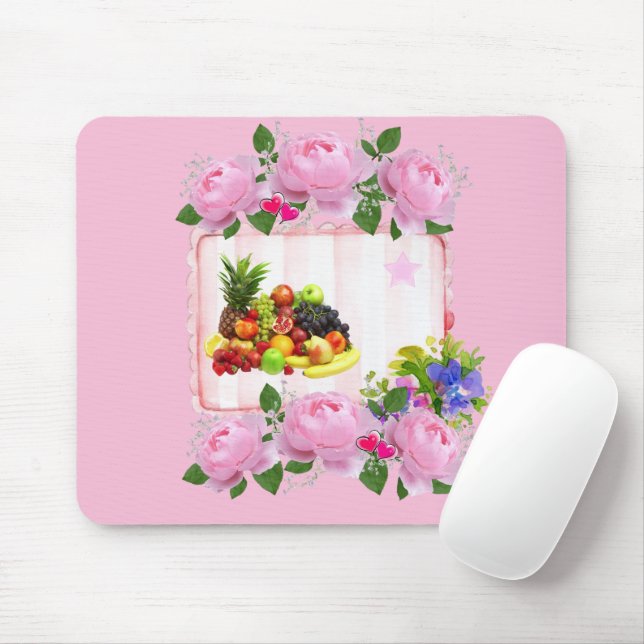 Souris Roses Roses Roses Florales Pad Souris! Tapis de so (Avec souris)