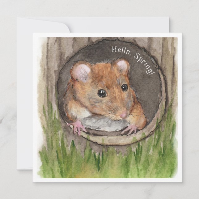 Souris rustique aquarelle (Devant)