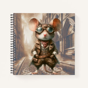 Souris Steampunk à Londres Carnet Spiral