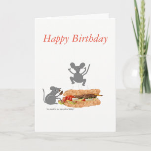 Souris sur BeefburgerTrampoline Carte Anniversaire