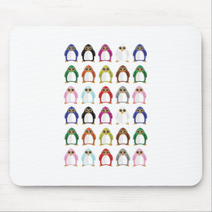 Souris Tapis de bureau coloré motif manchot mignon kawaii