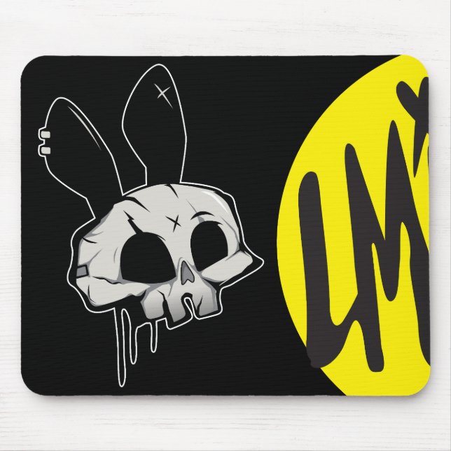 Souris Tapis de bureau graphique vectoriel crâne Rock Pun (Devant)