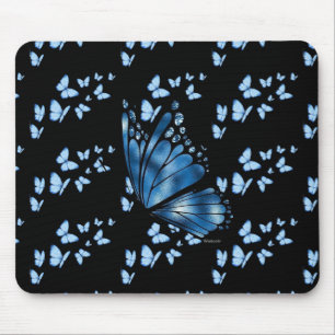 Souris Tapis de bureau personnalisé papillon bleu foncé e