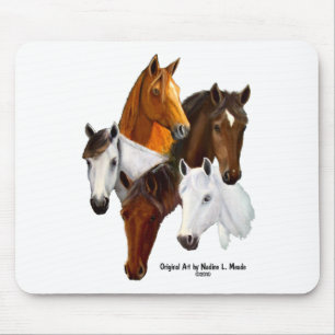 Souris Tapis de souris, 5 têtes de cheval