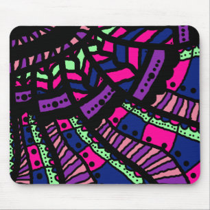 Souris Tapis de souris, art de gribouillage abstrait, ble