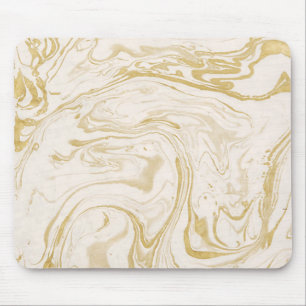 Souris Tapis de souris, beige et blanc de papier marbré