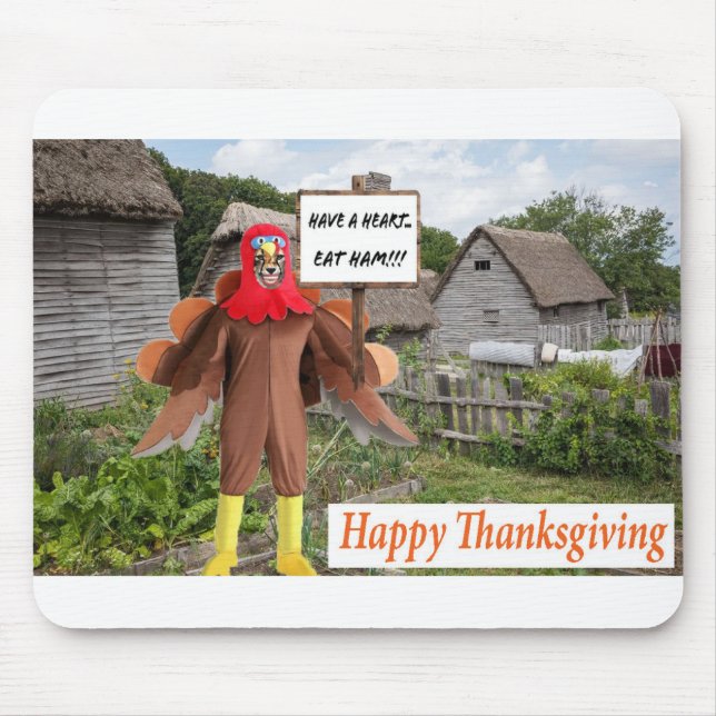 Souris tapis de souris. Bon thanksgiving, dinde guépard (Devant)