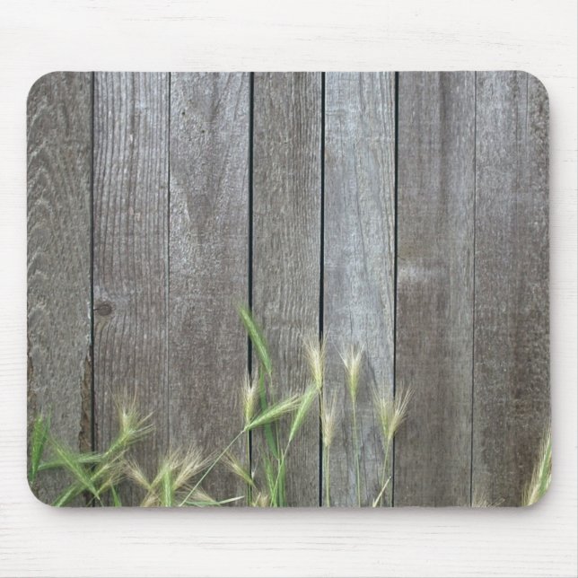 Souris Tapis de souris, clôture en bois et chiendent (Devant)
