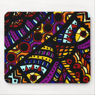 Souris Tapis de souris, Femme abstraite Violet Or Bleu Ma