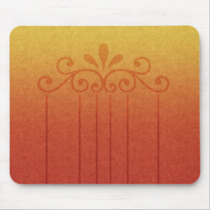 Souris Tapis de souris, joli design fleur orange et or