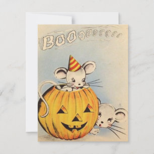 Souris Vintage Halloween en Citrouille