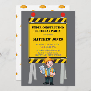 Sous Construction Builder fête d'anniversaire