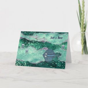 Sous la carte de note bleue Sea Blank