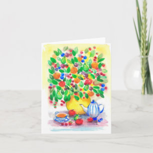Sous la carte de voeux Fruitberry Tree