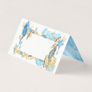Sous la carte Mer Bleue Gold Blank Table Place