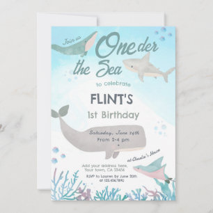 Sous la mer 1er anniversaire Invitation