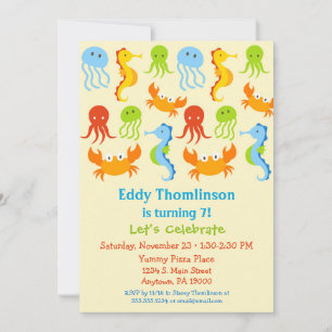 Sous la mer Anniversaire Invitation Créatures