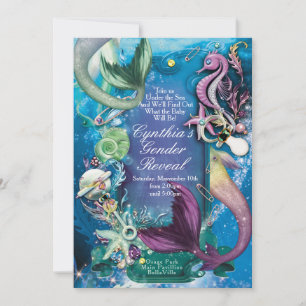 Sous la mer Baby Genre Révéler les invitations