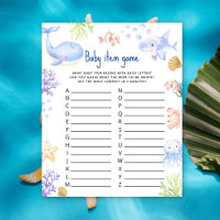 Sous la mer Baby Item Jeu. Jeu baby shower