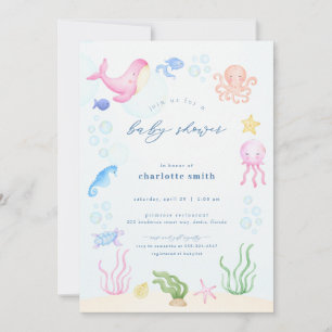 Sous la mer Baby Shower Invitations Ocean Beach