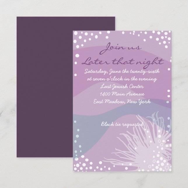 SOUS LA MER Bat Bar Mitzvah Invitation (Devant / Derrière)