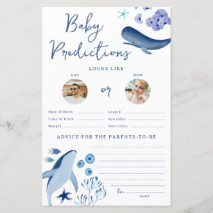 Sous la mer Blue Boy Whale Baby Prediction Jeu