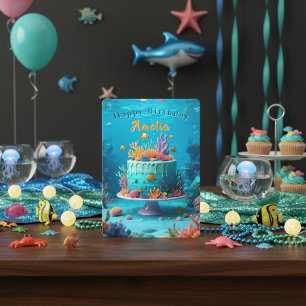 Sous la mer Coral Reef Bonne carte d'anniversaire
