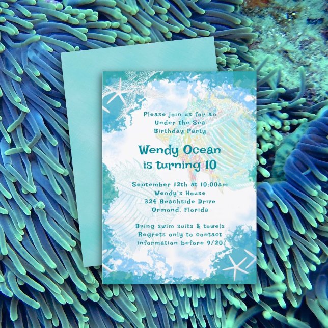 Sous la mer Custom Birthday Party Invitations (Créateur téléchargé)