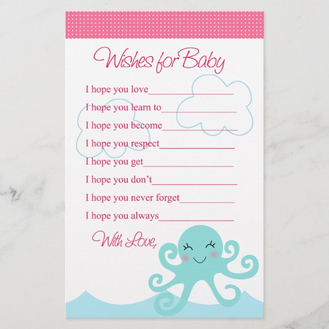 Sous la Mer Fille Octopus veut le Baby shower (Devant)