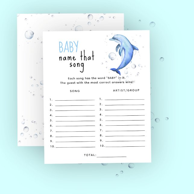 Sous la mer - jeu de baby shower pour deviner le n (Créateur téléchargé)